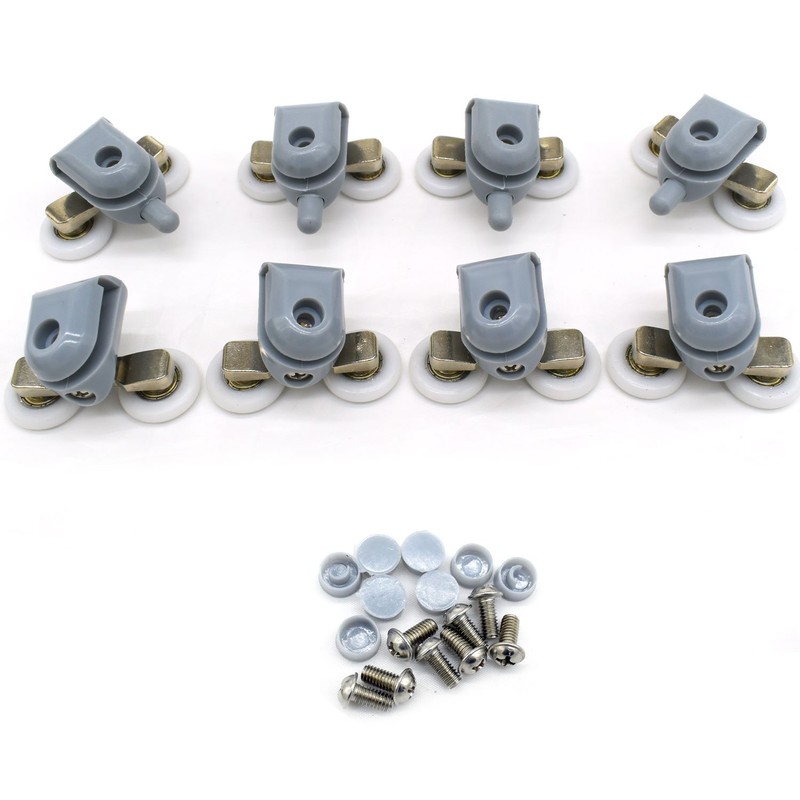 Shower Double Door Roller Runners Wheels Plastic Pulley for 4-6mm