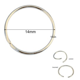 SEVENHEAD 50 Pcs Dreadlock Beads Hair Accessories Circle Rings Adjustable Cuffs Braiding Hair Decoration Clips Metal Hair Decoration for Braids(Silver 1mm*14mm)