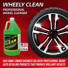 DURA-COATING TECHNOLOGY, Wheely Clean - Professional Wheel Cleaner | Highly Effective for Chrome, Aluminum, and Clear-Coated Wheels | 1 Gallon Ready-to-Use Wheel and Rim Cleaner Solution, Made in USA