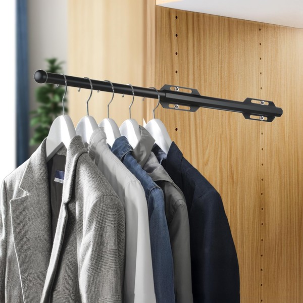 12" Valet Rod for Closet Pull Out, Adjustable extending closet