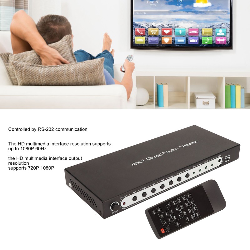 HD Multimedia Interface 4x1 Quad Multi Viewer 4 in 1