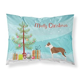 Caroline's Treasures Pit Bull Terrier Pillowcase, Standard, Christmas Tree