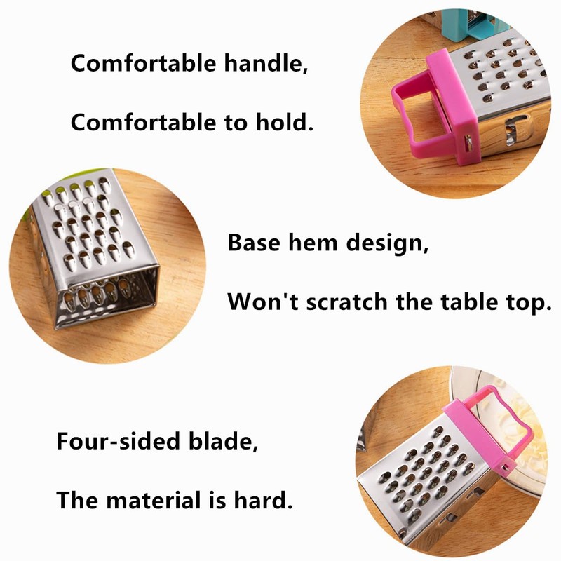 Mini Cheese Grater, 3PCS Stainless Steel Small Box Graters, Professional