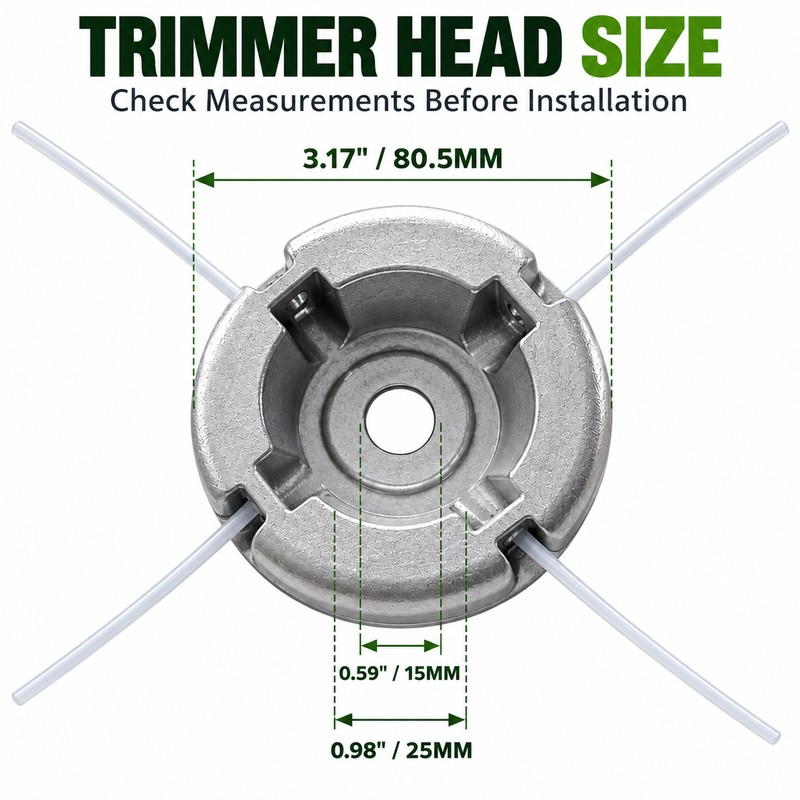 Universal Trimmer Head for Lawn & Weed Cutting – Aluminum
