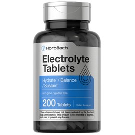 Horbäach Electrolyte Tablets | 200 Count | Vegetarian | Keto-Friendly | Non-GMO, and Gluten Free Hydration Supplement