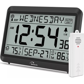 Unbranded AtomicWith Indoor Outdoor Temperature, Self-setting Digital Wall
