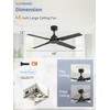 ZMISHIBO 48 Inch Ceiling Fan with Remote No Light, for