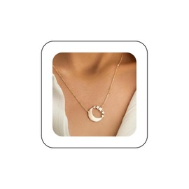 Inilbran Boho Moon Star Choker Necklace Vintage Crescent Moon Necklace Gold Celestial Moon Star Necklace Adjustable Crescent Moon Chain Necklace Jewellery for Women, Zinc, No Gemstone