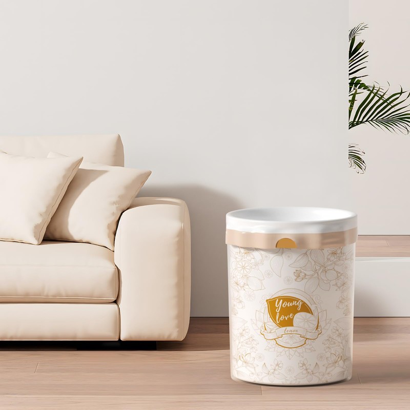 VOK 13 Gallon Trash Bags with Lemon Print & Drawstring,
