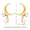 Sterling Silver Cubic Zirconia Moon Minimalist Stud Earring (Dainty)