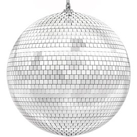 The Dreidel Company Mirror Ball 8" Inch with Attached String for Hanging Ring, Reflects Light, Party Favor (Single)