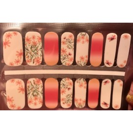 Unbranded Color Nail Polish Strips, 16ct.  Daquiri Flowers Twinkle. READ DESCRIPTION