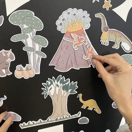 FERFLEX - Fun magnetic game for children - dinosaur - can be used on all magnetic surfaces - children's game from 3 years - 52 magnets