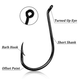 THKFISH Pack of 100 Octopus Circle Hook Baitholder Fishing Hooks Barbed Hooks Fishing Single Hooks Circle Hooks Catfish Hooks 1/0 3/0 4/0 5/0 6/0