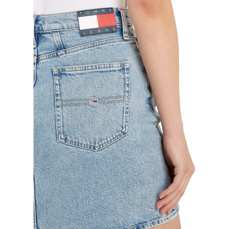 Tommy Jeans Women's Denim Mini Denim Skirt with Stretch, Blue