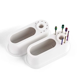 CHOOSE-IT Nail Drill Holder and Grinding Bit Storage Box | 8-Bit Organizer for Nail Drill Machine | ABS Desktop Storage Case for Home & Salon Use