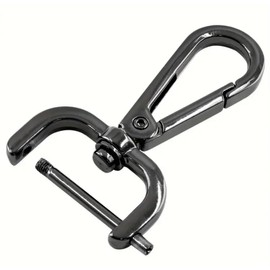 4 Pcs Swivel Clasps Hook, 1.5 Inch D Ring Detachable Snap Hook Metal Lobster Claw Clasp Hook with Screwdriver for Purse Making Keychain (Black)