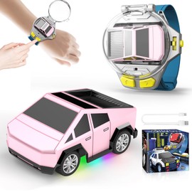 Ruxrcni Watch Remote Control Car Toy, 2.4 GHz Mini RC Car Watch Toy with LED Lights USB Charging Wrist Controlled Small Racing Car Interactive Game Toy for Kids Boy Girl Birthday Christmas Party