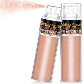 Hair and Body Glitter Spray, 1PC Champagne Glitter Hairspray Dry Powder Makeup for Clothes, Festival Rave Prom Loose Sparkle Powder,Holographic Ultra Fine Resin Glitters for Crafts,10g (Champagne)