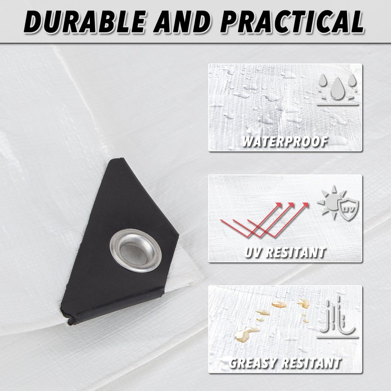 CARTMAN Finished Size 12x30 Feet 10 Mil White Heavy Duty