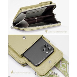 MOMOJULI Small Phone Shoulder Bag，PU Leather Women's Cross body Bags Handbag Wallet with Zipper Pocket Card Slots Cash Holder Adjustable Wide Strap