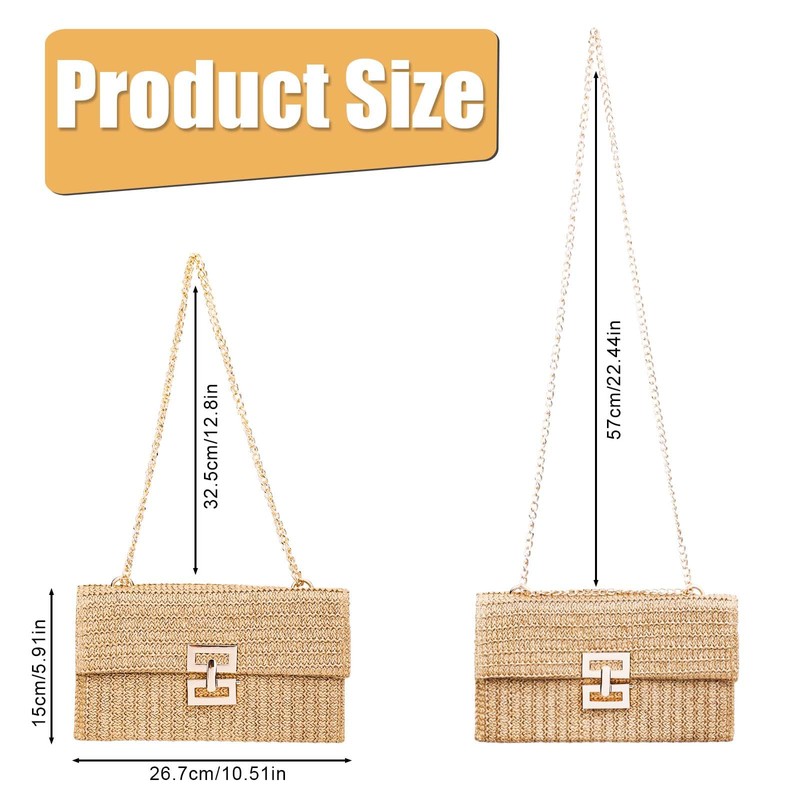 Straw Clutch Purses, Summer Beach Straw Clutch Handbag Straw Tote
