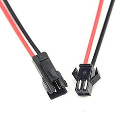 BGTXINGI 100pcs 50 Pairs 2PIN 24AWG Female and Male Plug with Connection Cable for LED Light Strip Compatible with JST SM