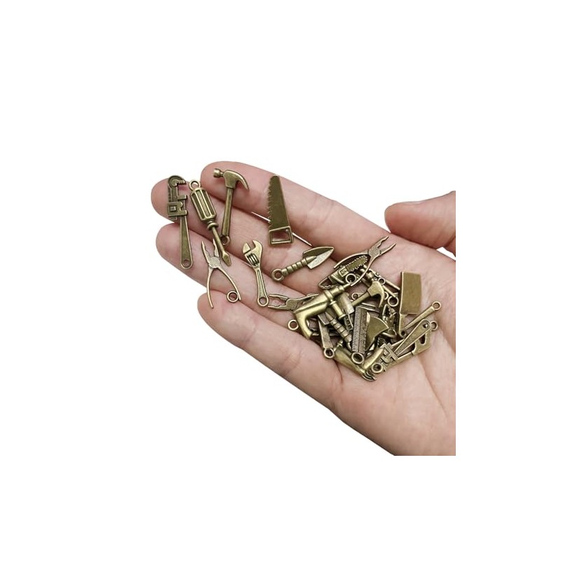 Loutas bowdee 100 Pcs Bronze Color Tool Miniature Figurines Mini