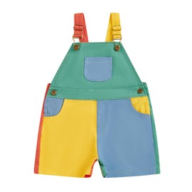 Toddler Baby Girl Boy Overalls Romper Sleeveless Color Block Striped Jumpsuit Shorts Suspender Shortalls Summer (A-Green, 2-3 Years)
