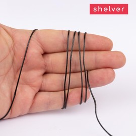 Necklace Cord, Waxed Cotton Cord for Jewellery Making and Craft Projects (Black - 1mm)