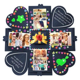 Explosion Box, Creative Surprise Gift Box To DIY Photo Album, Gift Boxes Exquisite Design,for Friends Lovers Birthday Valentine Wedding Anniversary,Black