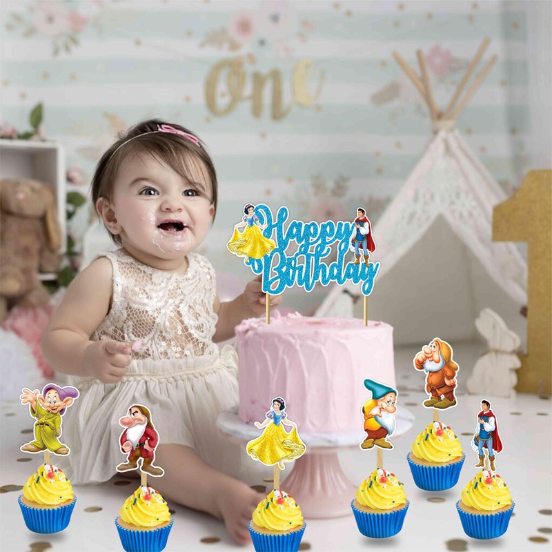 Snow Whte and the Sven Dwafs Cupcake Topper – Fairytale