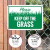 Please Keep Off The Grass Sign, (SI-65639) 10x7 Inches, Rust