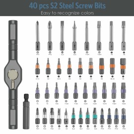 Ankilo 42-in-1 Magnetic Screwdriver Set, Manual DIY Ratchet Screwdriver Set, Multi-Bit Magnetic Set with Removable Ratchet Handle, Portable Repair Tool Set for Furniture, Computer, Grey