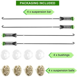 ALVBAN 4pcs W11130362 Washer Suspension Rod Kit WTW5000DW2 WTW5000DW0,Replacement for Whirlpool OEM