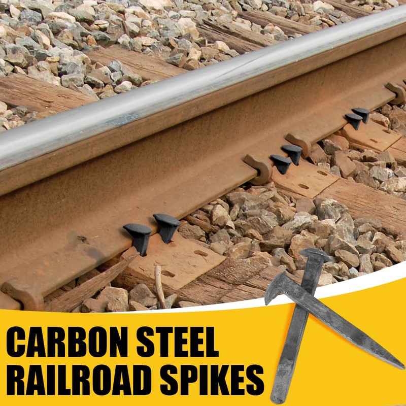 FDKYOEK 24 PCS Railroad Spikes, 4.72 Inches Carbon Steel Rail