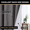 100% Blackout Curtains Primitive Linen Textured Curtain Drapes for Bedroom