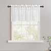 XWZO Linen Sheer Valance for Windows Solid Semi Transparent Curtains