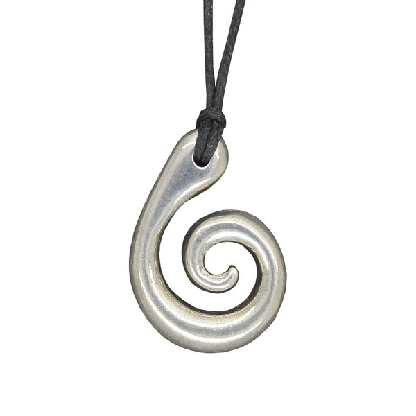Handcrafted Koru Spiral Pendant, Representing New Beginnings and Growth, Surf-inspired