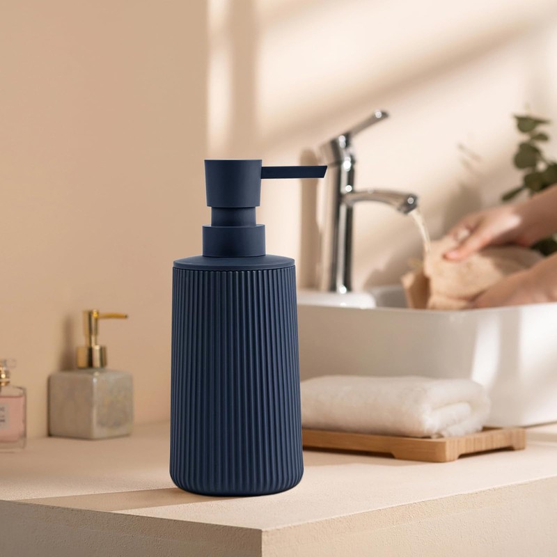 DAHACIS Blue Soap Dispenser, Modern Stylish Small Hand Dish Soap