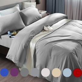 SONORO KATE Bed Sheet Set Super Soft Microfiber 1800 Thread Count Luxury Egyptian Sheets Fit 18-24 Inch Deep Pocket Mattress Wrinkle-6 Piece (Grey, Full)