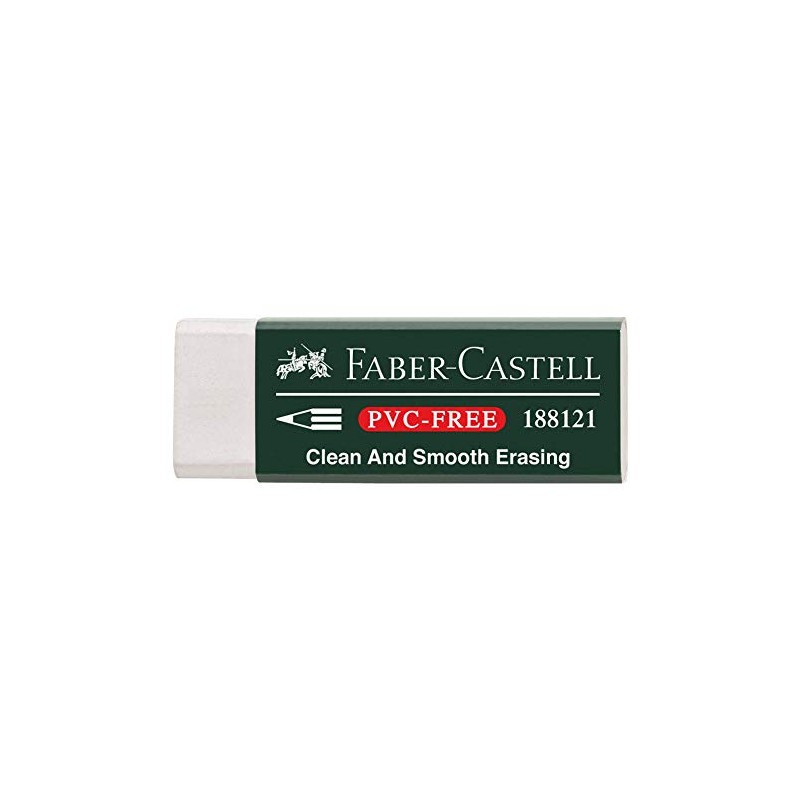 Faber-Castell 188121 Eraser 7081 N PVC-Free, Plastic (5 Erasers, White)