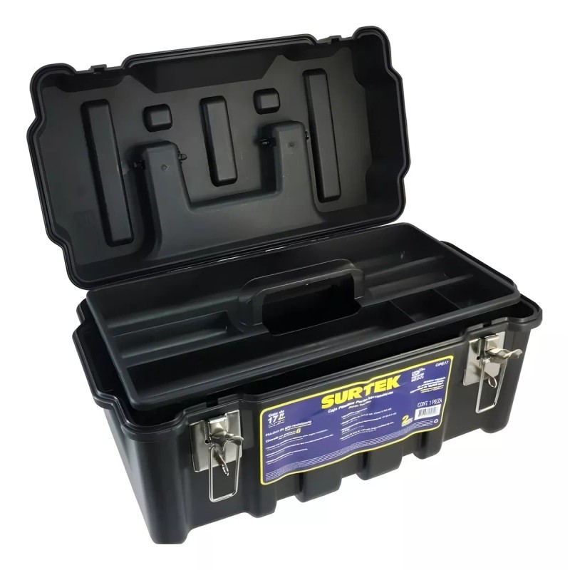Surtek Caja de herramientas plástica 17'' con broches surtek CPS17