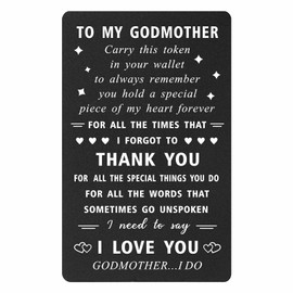 ENGZHI Godmother Birthday Gifts Wallet Card - Thank You I Love You Godmother...I Do - Godmother Christmas Card, Proposal