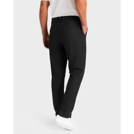 SNOWTEN Mens Golf Pants Classic Fit Stretch Work Dress Pants 30" Quick Dry Lightweight Casual Comfy Pants with Pockets Black 36w × 30L