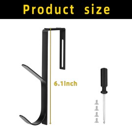 Wehhbtye 4pcs Adjustable Double Coat Hooks - Thick Cubicle Wall Coat Hook - Metal Over The Panel Double Hook Adjusted to Fit 1.35 to 3.5 Inch Thickness Panels for Wall Panel