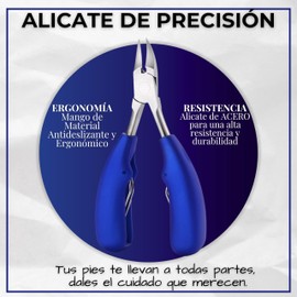 Nagelzange aus Edelstahl, Nagelknipser für dicke und eingewachsene Nägel, Nagelzange für Maniküre und Pediküre, professionell, sicher und ideal für ältere Menschen, Blau