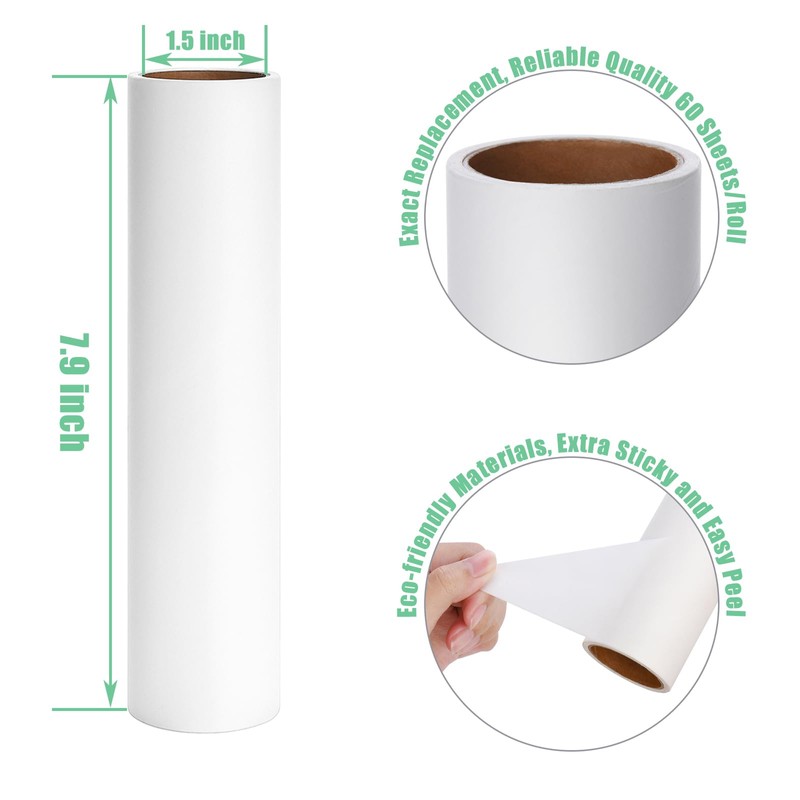 7.9 inch Lint Roller Refills Only, Extra Sticky Tape Roller