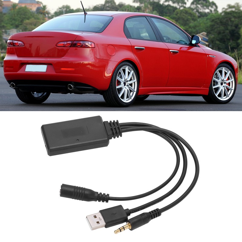 Car Aux Bluetooth 5.0 Adapter Audio Cable with Microphone Handsfree
