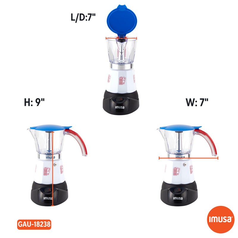 Imusa Special Edition Electric Cuba/Domino themed Espresso Maker, 3 or